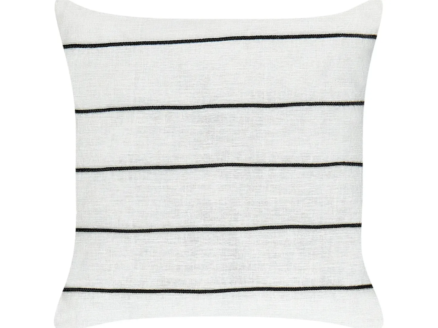 Set di 2 cuscini MILAS Lino 50 x 50 cm Nero/Bianco A strisce