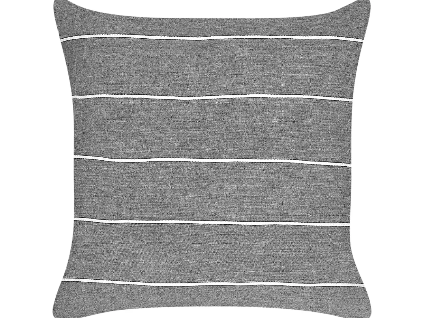 Set di 2 cuscini MILAS Lino 50 x 50 cm Grigio A strisce