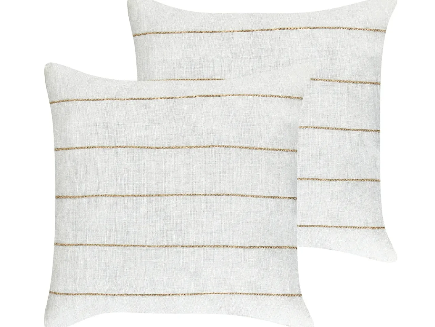 Set di 2 cuscini MILAS Lino 50 x 50 cm Bianco A strisce