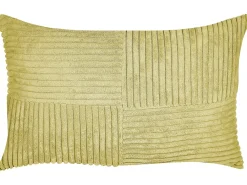Set di 2 cuscini MILLET Velluto a coste 30 x 50 cm Verde oliva Trama geometrica