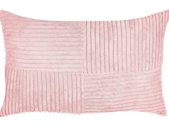 Set di 2 cuscini MILLET Velluto a coste 30 x 50 cm Rosa Trama geometrica