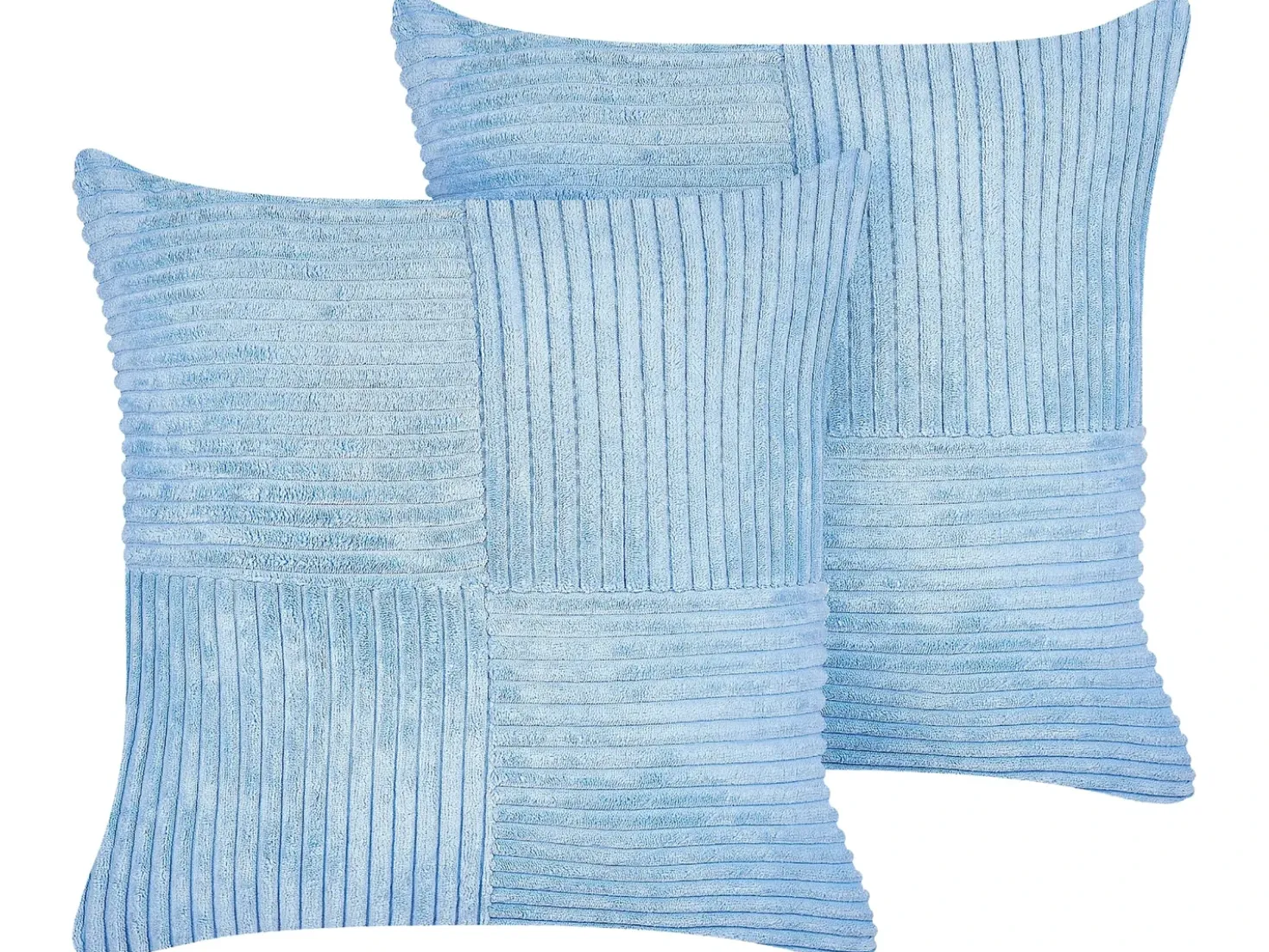 Set di 2 cuscini MILLET Velluto a coste 43 x 43 cm Blu Trama geometrica