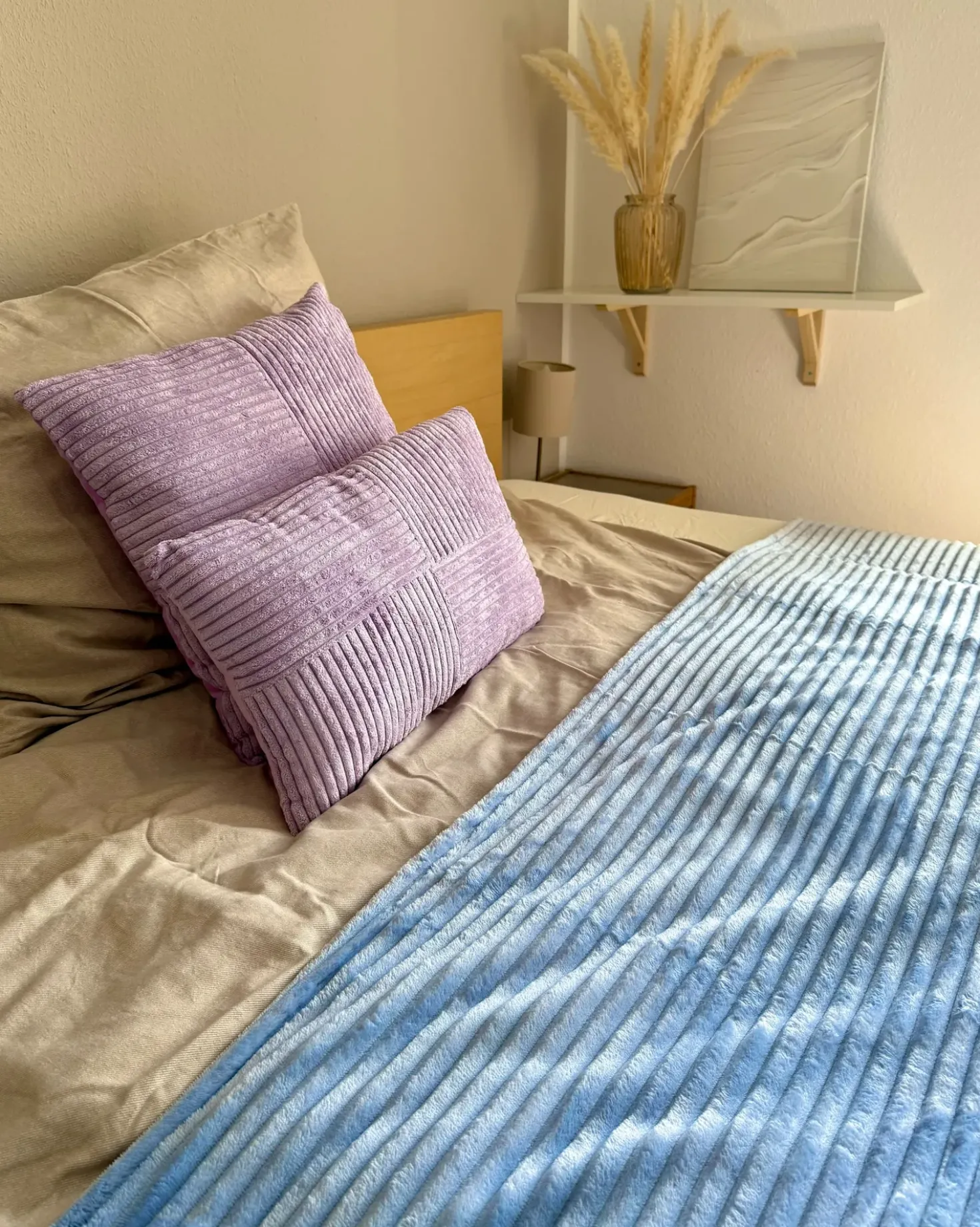 Set di 2 cuscini MILLET Velluto a coste 43 x 43 cm Viola Trama geometrica