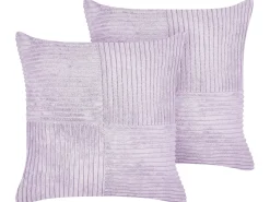 Set di 2 cuscini MILLET Velluto a coste 43 x 43 cm Viola Trama geometrica