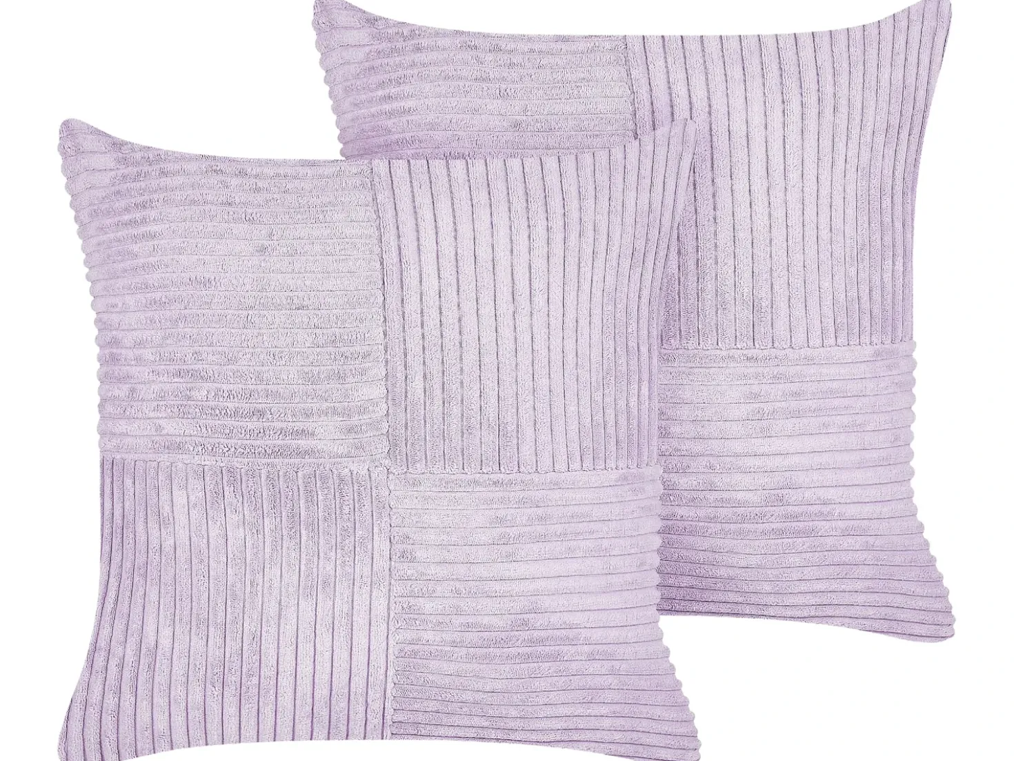 Set di 2 cuscini MILLET Velluto a coste 43 x 43 cm Viola Trama geometrica