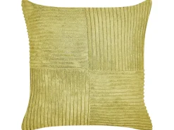 Set di 2 cuscini MILLET Velluto a coste 43 x 43 cm Verde oliva Trama geometrica