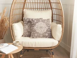 Set di 2 cuscini MIMISAL Cotone 45 x 45 cm Marrone Trama orientale