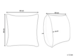 Set di 2 cuscini MINDALA Lino 50 x 50 cm Bianco sporco Scritta