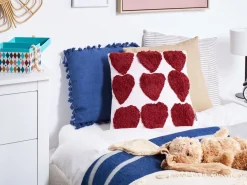 Set di 2 cuscini MINGORA Cotone 45 x 45 cm Rosso Trama a cuore