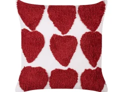 Set di 2 cuscini MINGORA Cotone 45 x 45 cm Rosso Trama a cuore
