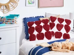 Set di 2 cuscini MINGORA Cotone 45 x 45 cm Rosso Trama a cuore