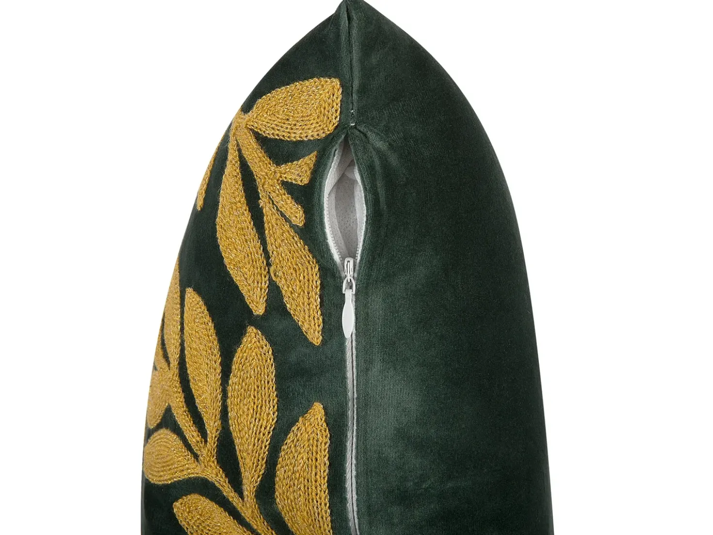 Set di 2 cuscini MISTLETOE Velluto 45 x 45 cm Verde Oro Trama di piante