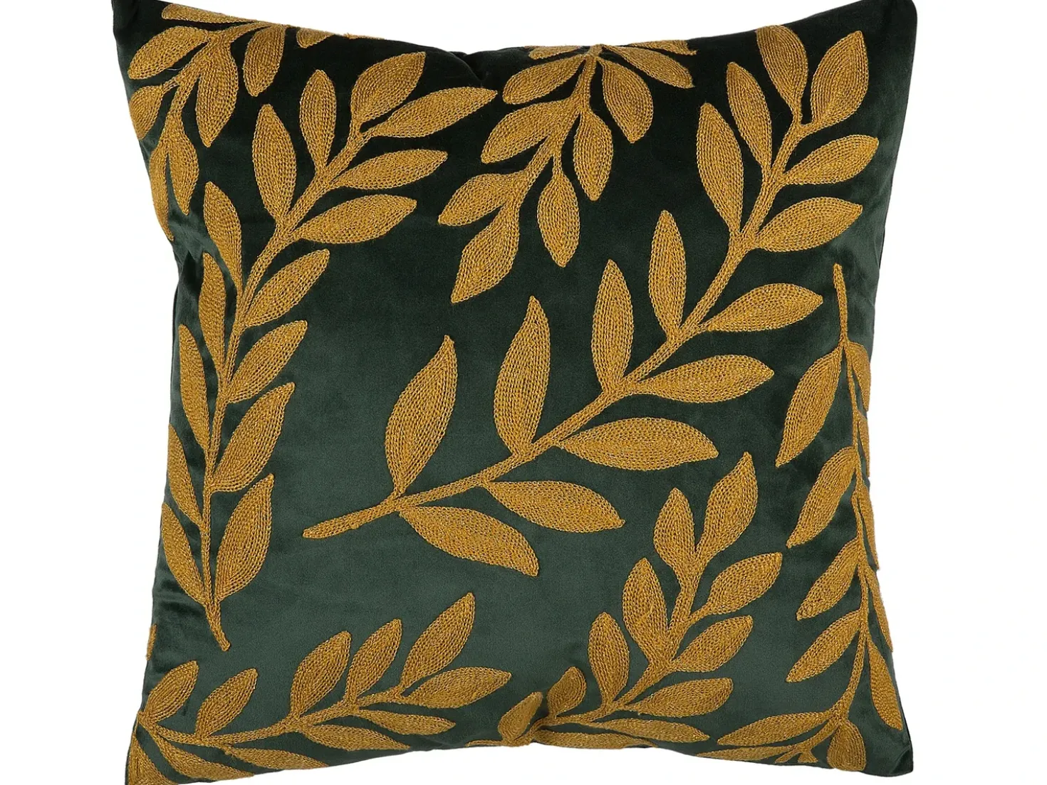 Set di 2 cuscini MISTLETOE Velluto 45 x 45 cm Verde Oro Trama di piante