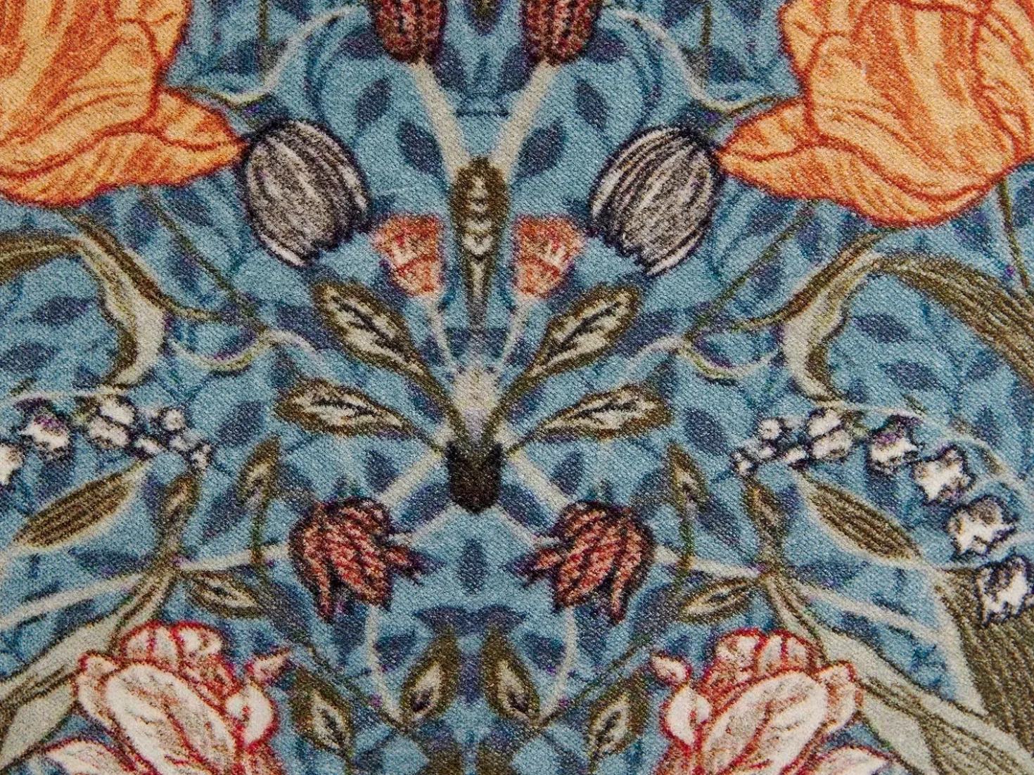 Set di 2 cuscini MITELLA Velluto 45 x 45 cm Blu Trama floreale