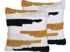 Set di 2 cuscini MONARDA 45 x 45 cm Multicolore Trama astratta