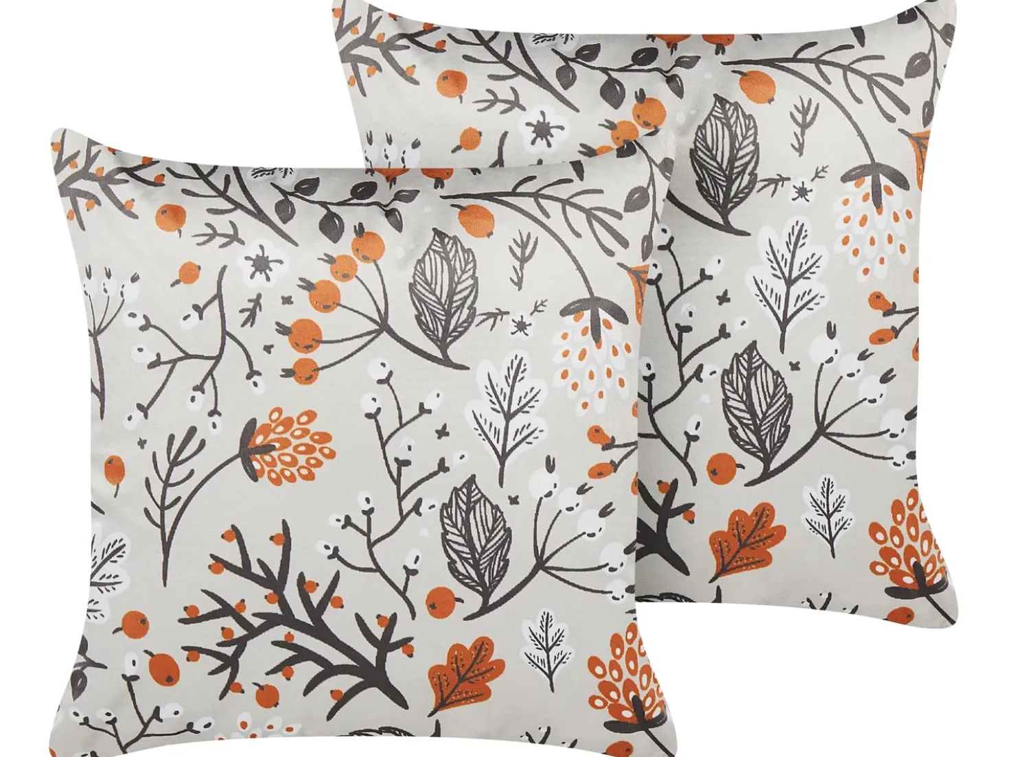 Set di 2 cuscini MONTBRETIA Velluto 45 x 45 cm Multicolore Trama di piante