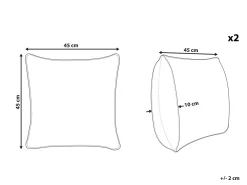 Set di 2 cuscini MOONFLOWER 45 x 45 cm Bianco Trama geometrica