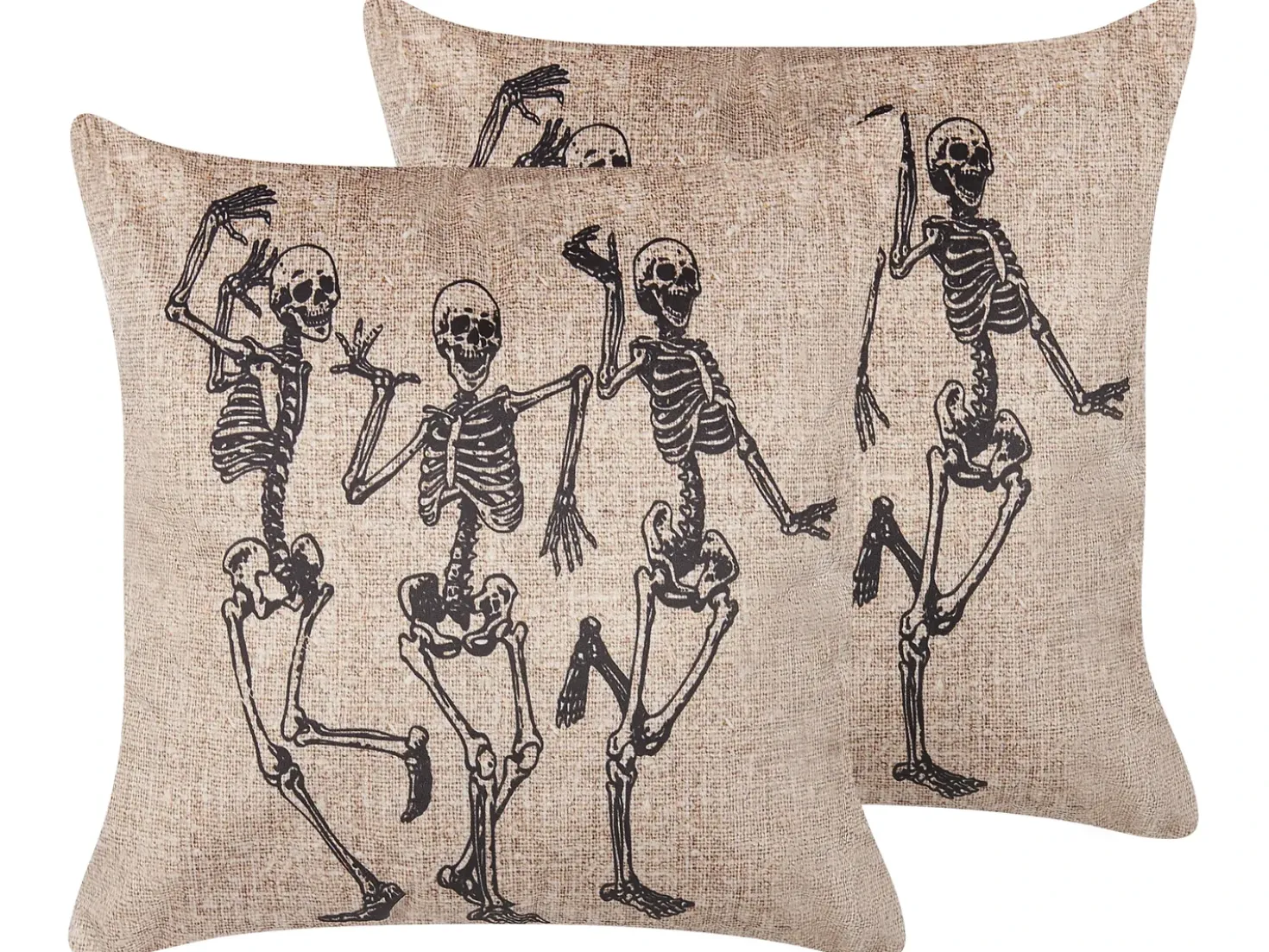 Set di 2 cuscini MORTESTI Velluto 45 x 45 cm Beige chiaro Trama astratta