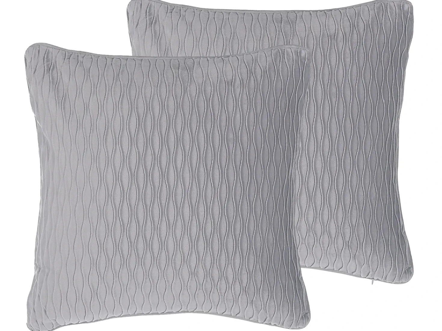 Set di 2 cuscini MOTARI Velluto 45 x 45 cm Grigio Trama geometrica