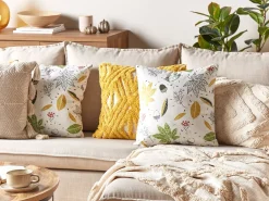 Set di 2 cuscini MULLEIN Velluto 45 x 45 cm Multicolore Trama di piante