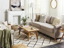 Set di 2 cuscini MYRTUS Cotone 45 x 45 cm Beige Trama geometrica