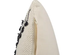 Set di 2 cuscini MYRTUS Cotone 45 x 45 cm Beige Trama geometrica