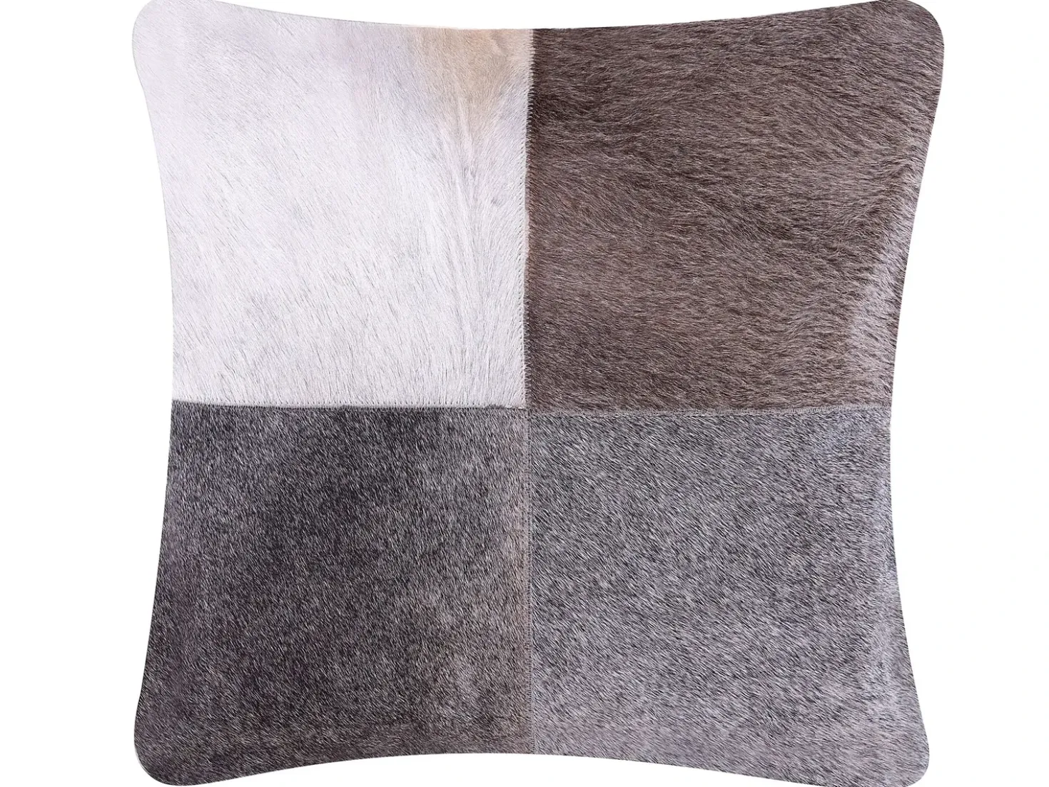 Set di 2 cuscini NELLAD Pelle naturale 45 x 45 cm Grigio Patchwork