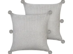 Set di 2 cuscini OCOTEA Cotone 45 x 45 cm Grigio Tinta unita