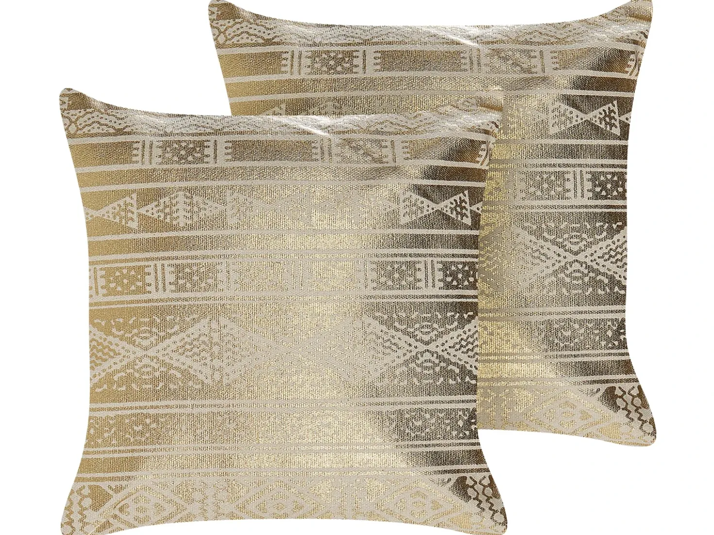 Set di 2 cuscini OUJDA Cotone 50 x 50 cm Oro Trama geometrica