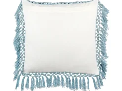 Set di 2 cuscini PALLIDA Cotone 45 x 45 cm Blu Trama floreale