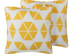 Set di 2 cuscini PANSY 45 x 45 cm Giallo Trama geometrica