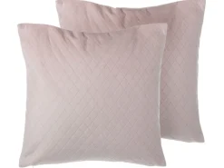 Set di 2 cuscini PASQUE Velluto 45 x 45 cm Rosa Tinta unita