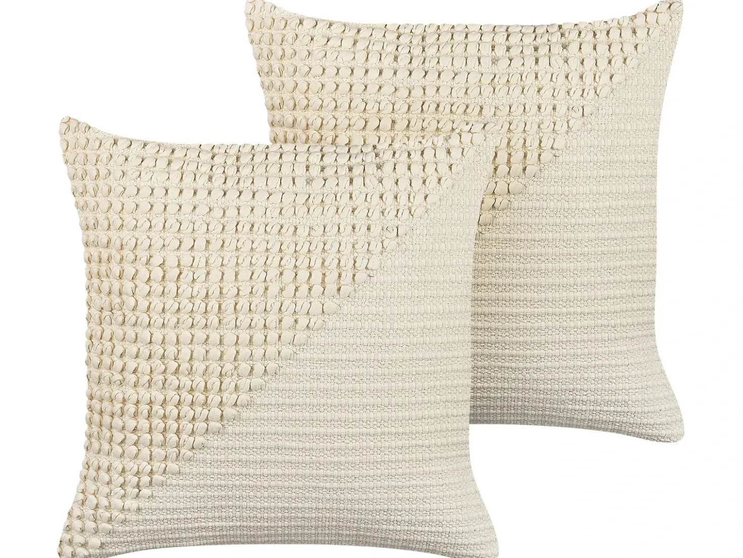 Set di 2 cuscini PELLAEA Cotone 45 x 45 cm Beige chiaro Trama geometrica