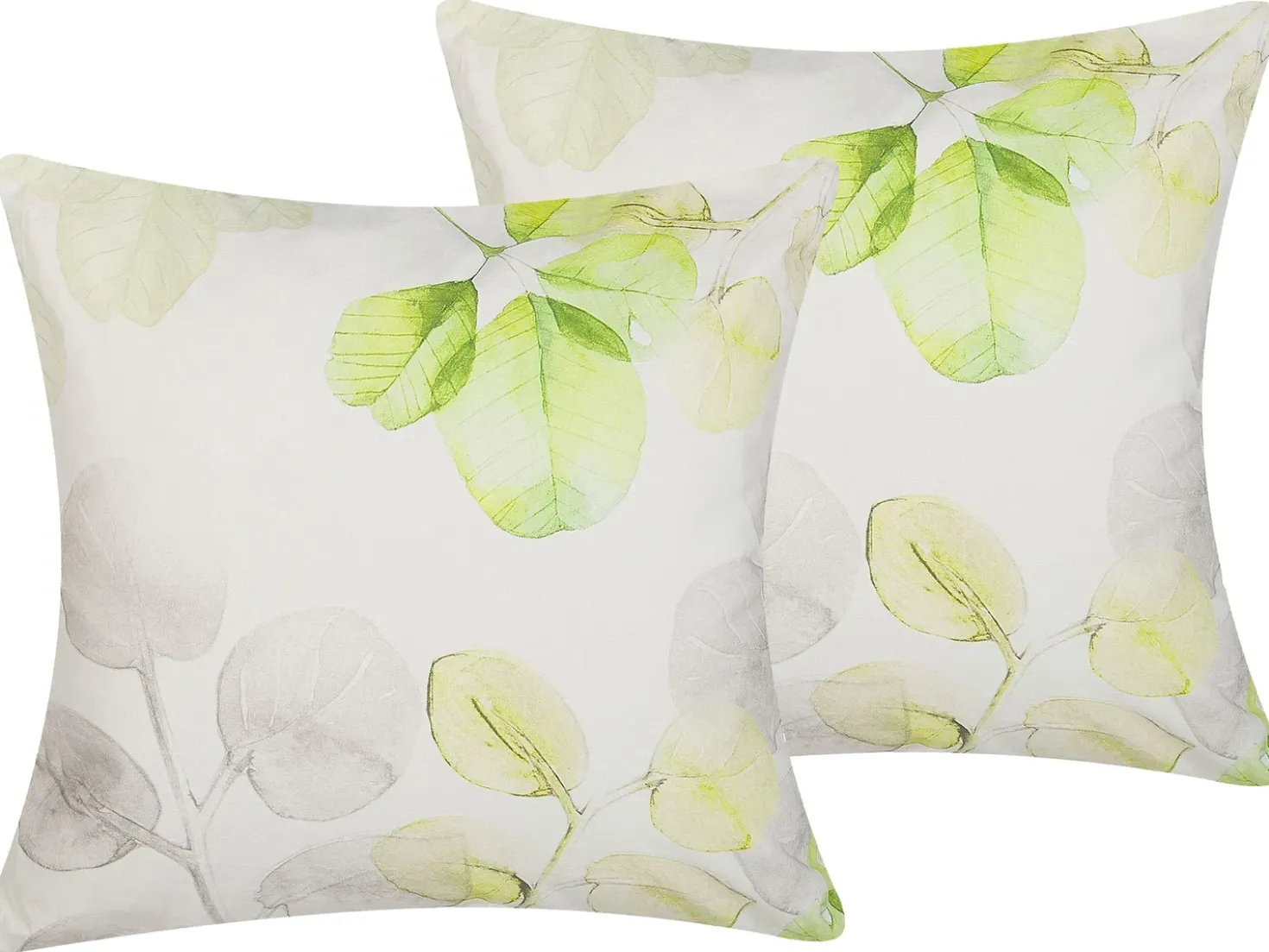 Set di 2 cuscini PEPEROMIA Cotone 45 x 45 cm Bianco Trama di piante