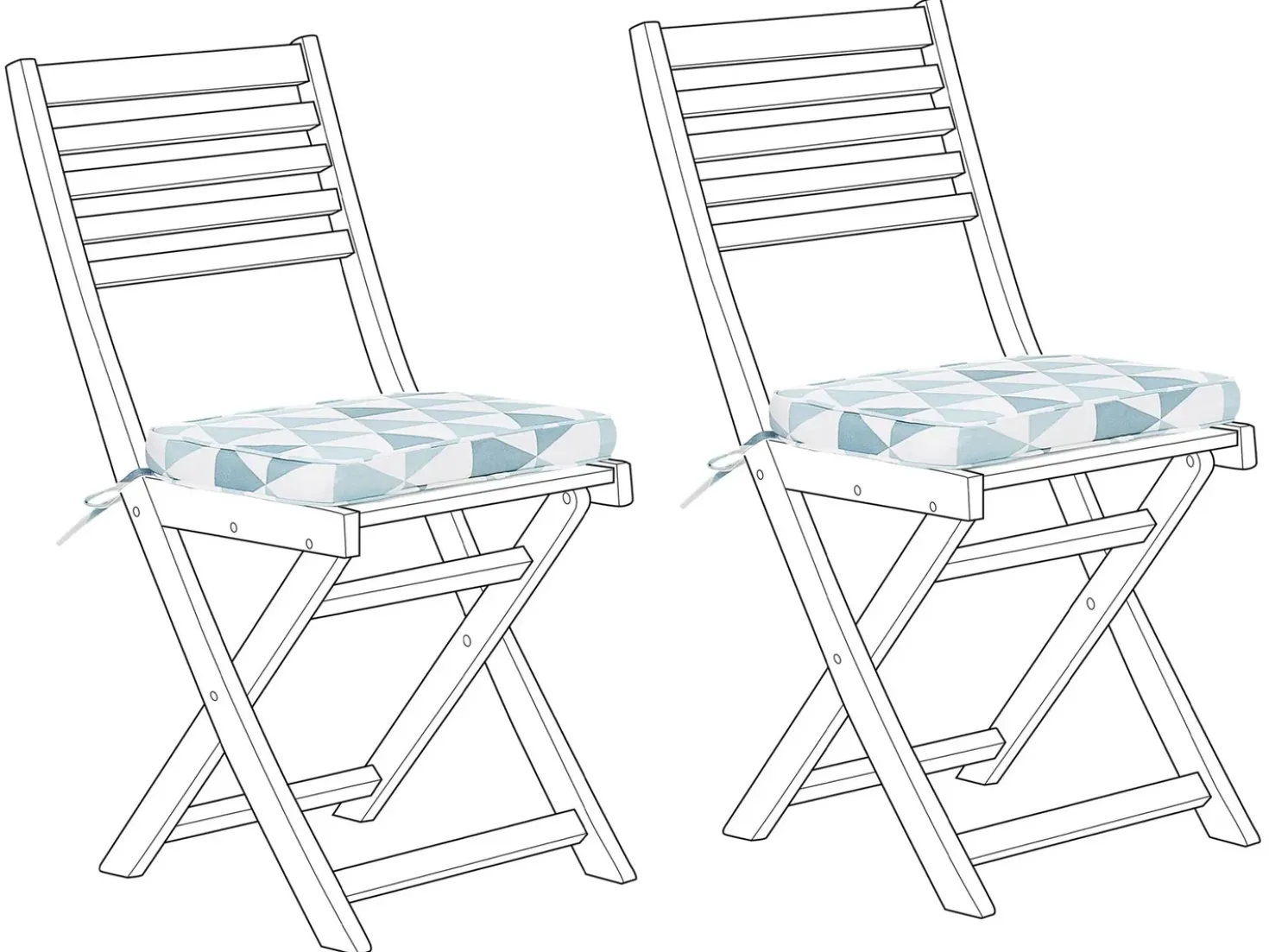 Set di 2 cuscini per sedie FIJI 29 x 38 cm Blu