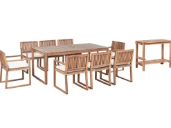 Set di 8 cuscini per sedie SASSARI PREMIUM 46 x 46 cm Bianco sporco
