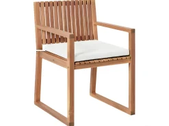 Set di 8 cuscini per sedie SASSARI PREMIUM 46 x 46 cm Bianco sporco