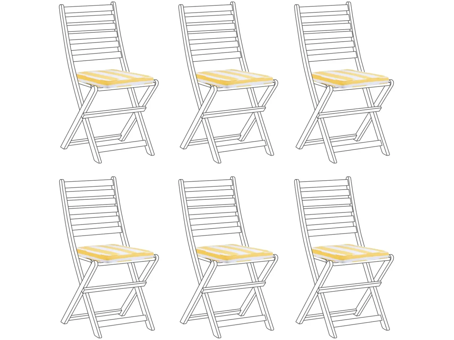 Set di 6 cuscini per sedie TOLVE 39 x 31 cm Giallo