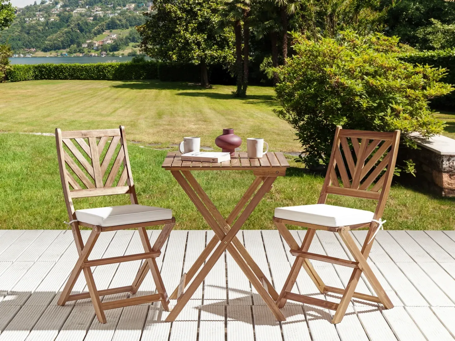 Set di 2 cuscini per sedie TERNI 37 x 34 cm Bianco sporco
