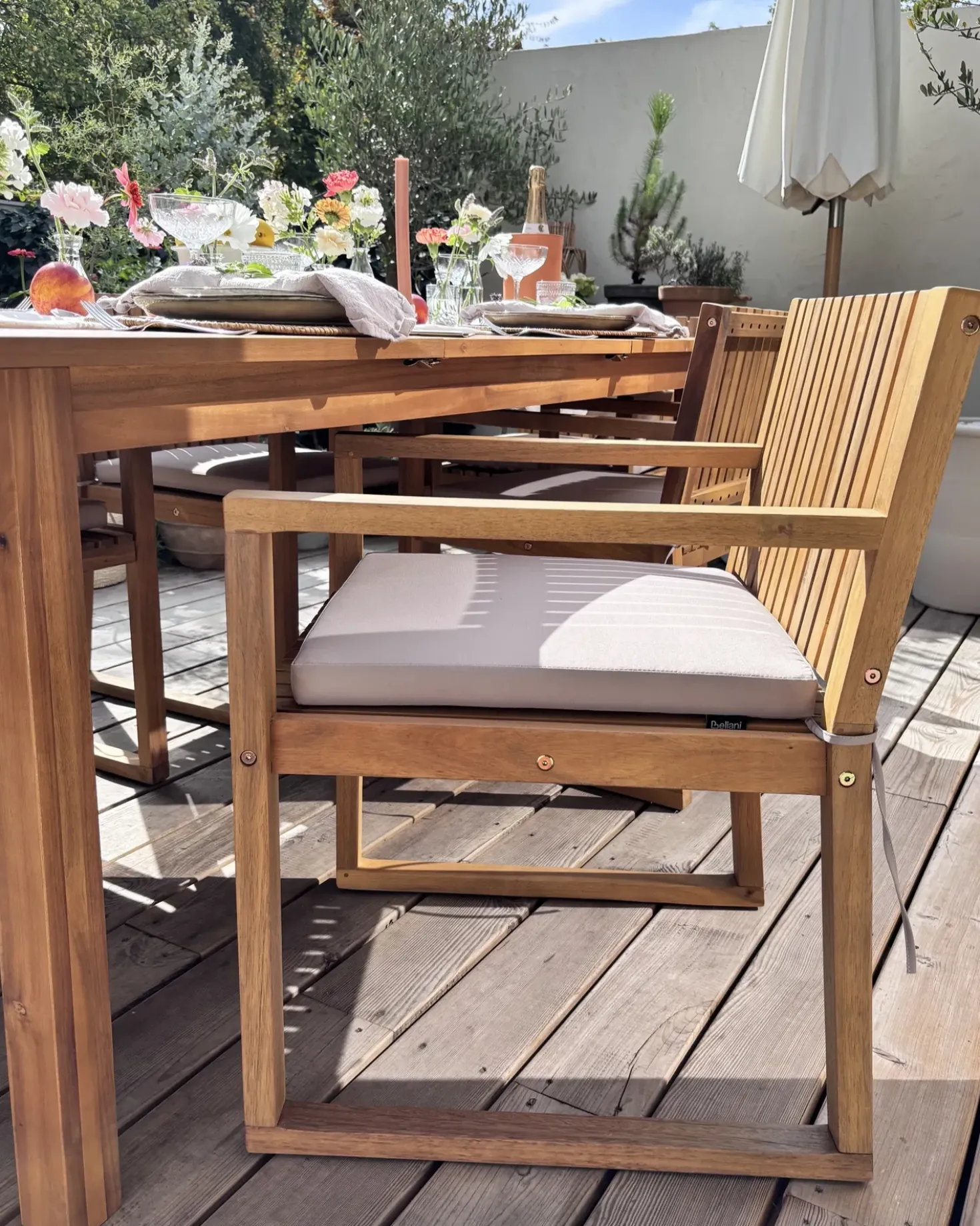 Set di 2 cuscini per sedie TERNI 37 x 34 cm Bianco sporco