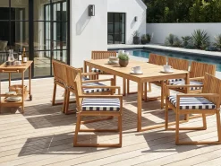 Set di 8 cuscini per sedie SASSARI 46 x 46 cm Blu marino