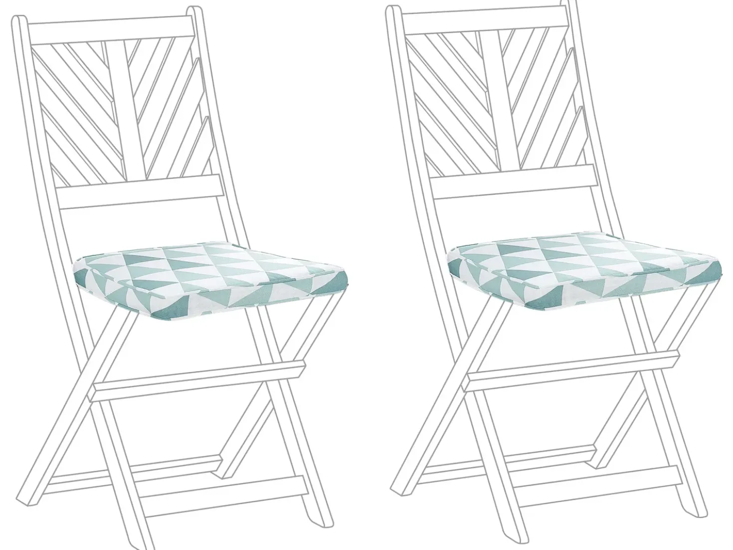 Set di 2 cuscini per sedie TERNI 37 x 34 cm Azzurro