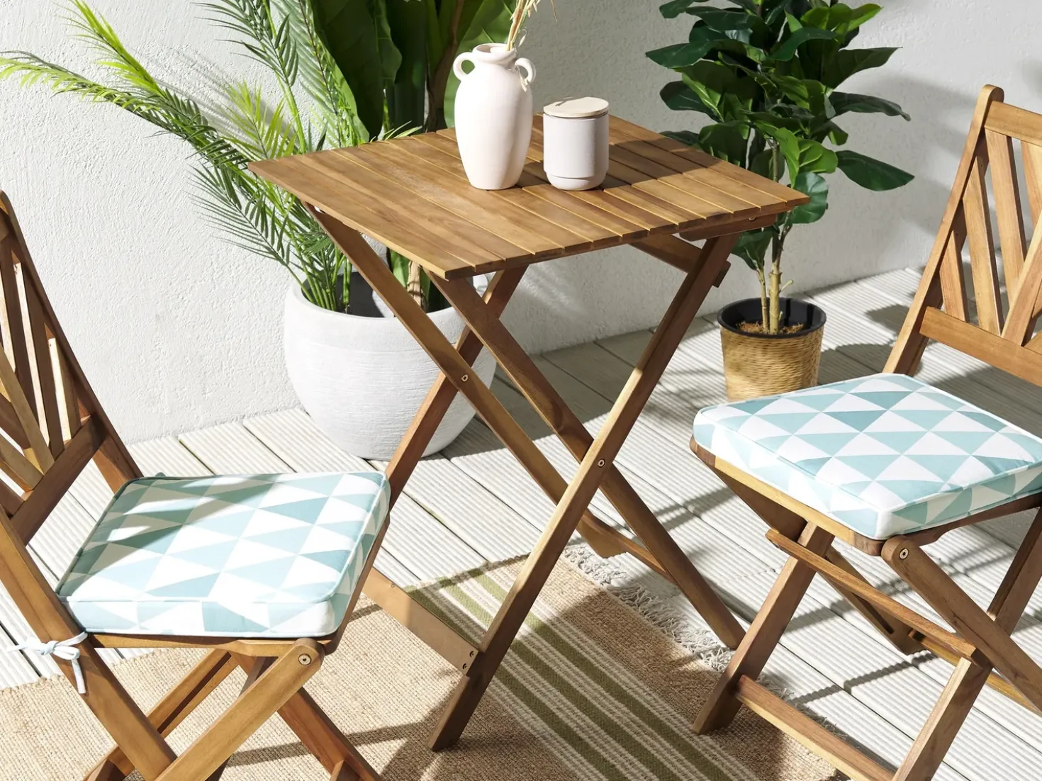 Set di 2 cuscini per sedie TERNI 37 x 34 cm Azzurro