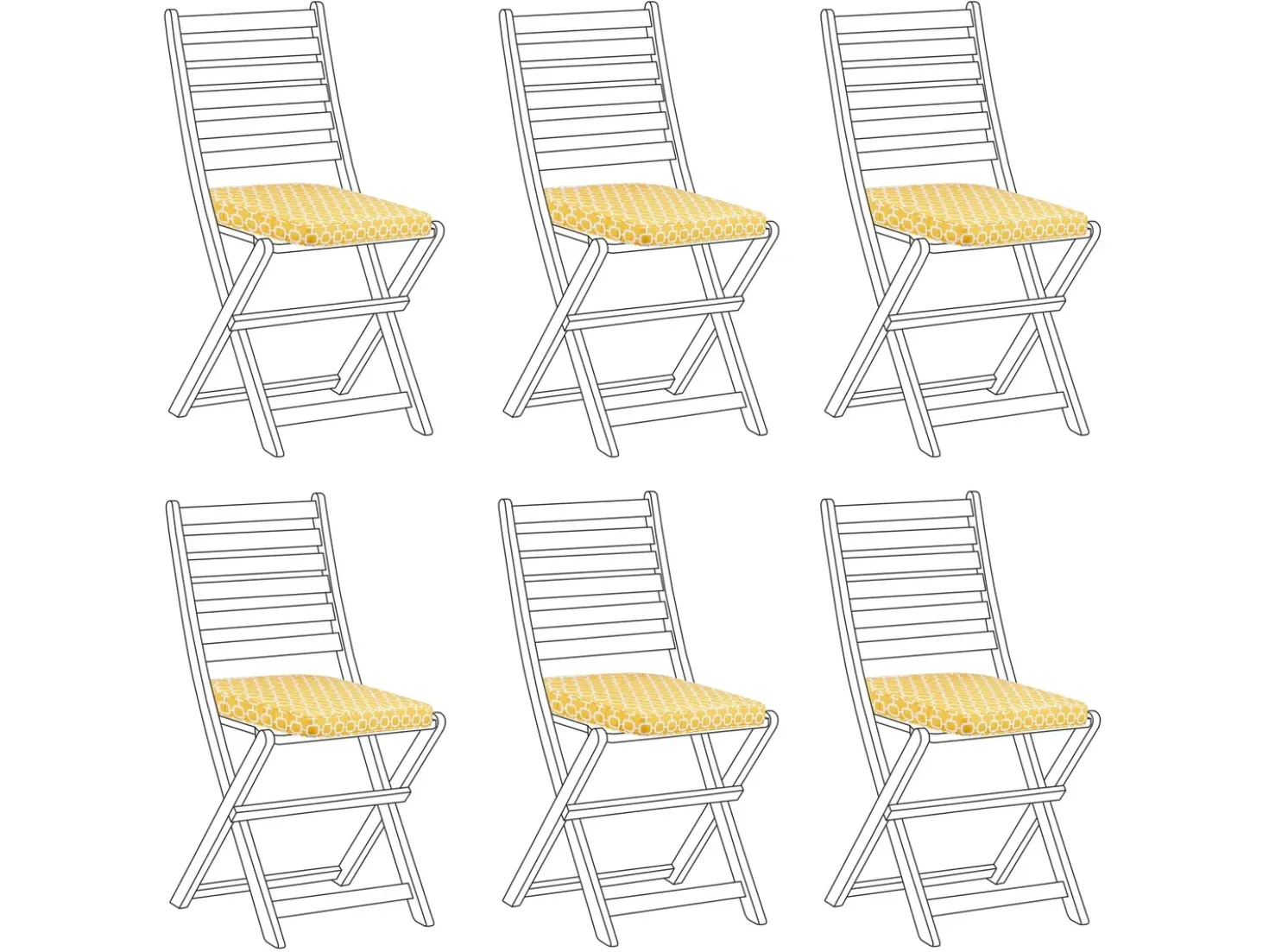 Set di 6 cuscini per sedie TOLVE 39 x 31 cm Giallo