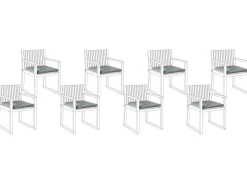 Set di 8 cuscini per sedie SASSARI PREMIUM 46 x 46 cm Grigio melange