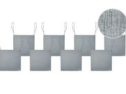 Set di 8 cuscini per sedie SASSARI PREMIUM 46 x 46 cm Grigio melange
