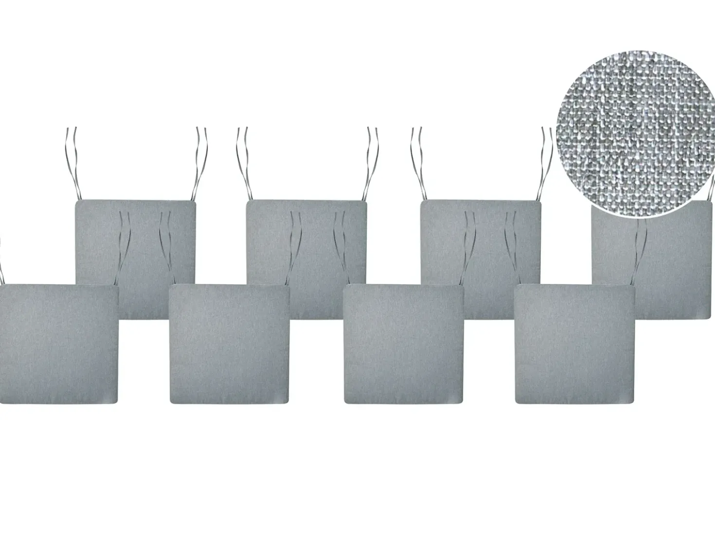 Set di 8 cuscini per sedie SASSARI PREMIUM 46 x 46 cm Grigio melange