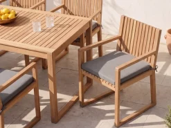 Set di 8 cuscini per sedie SASSARI PREMIUM 46 x 46 cm Grigio melange