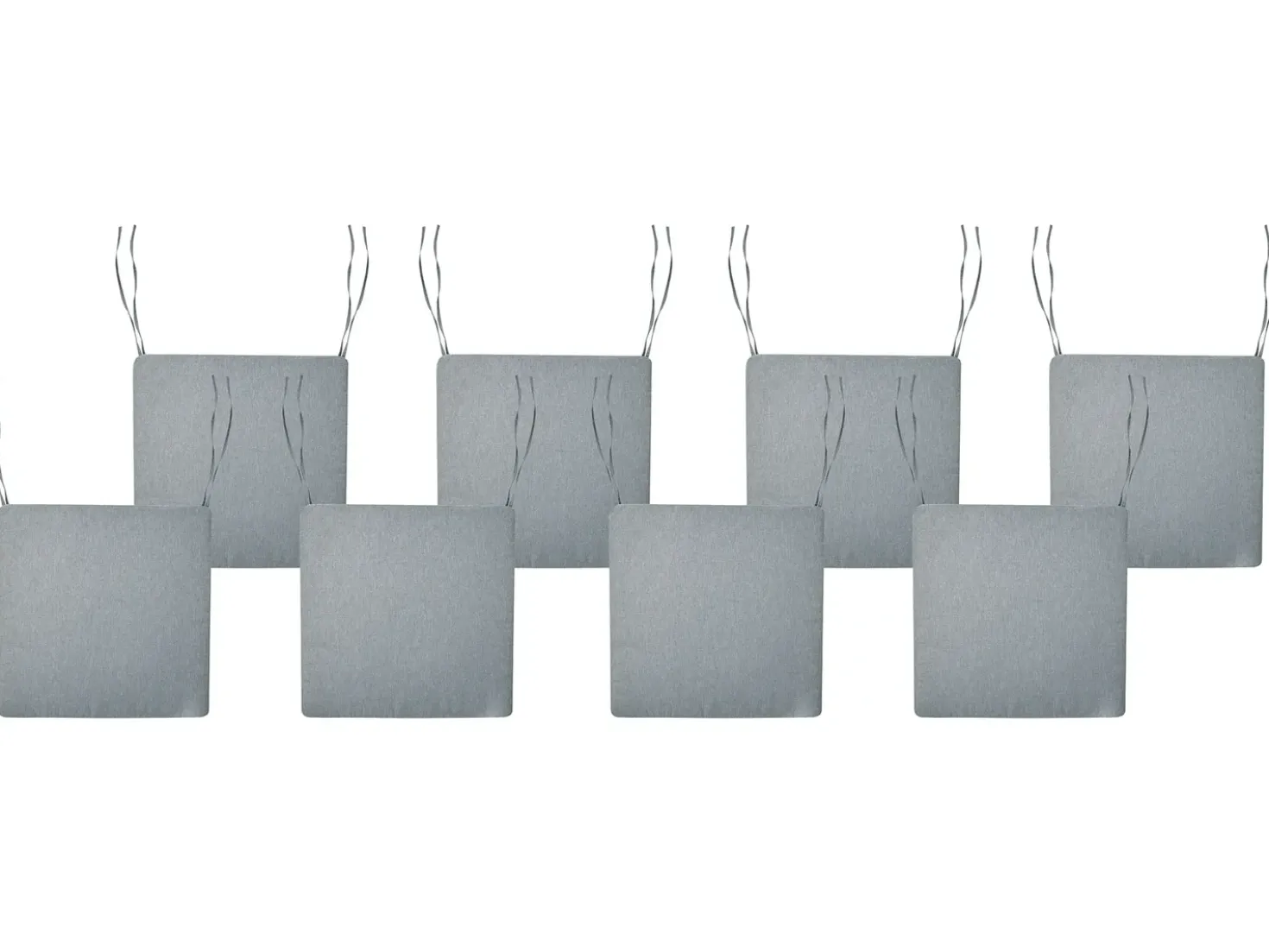 Set di 8 cuscini per sedie SASSARI PREMIUM 46 x 46 cm Grigio melange