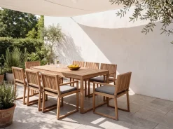Set di 8 cuscini per sedie SASSARI PREMIUM 46 x 46 cm Grigio melange